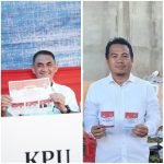 Kompak Pakai Baju Putih, Agus Nyoblos di TPS 2 Padang Subur, Erwin di TPS 4 Salutubu